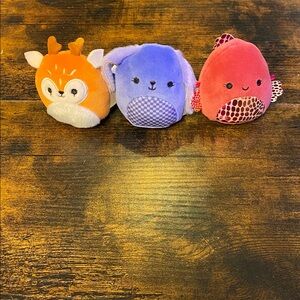 Micromallow Squishmallows Lot of 3 - Deer, Bunny Rabbit, Fish